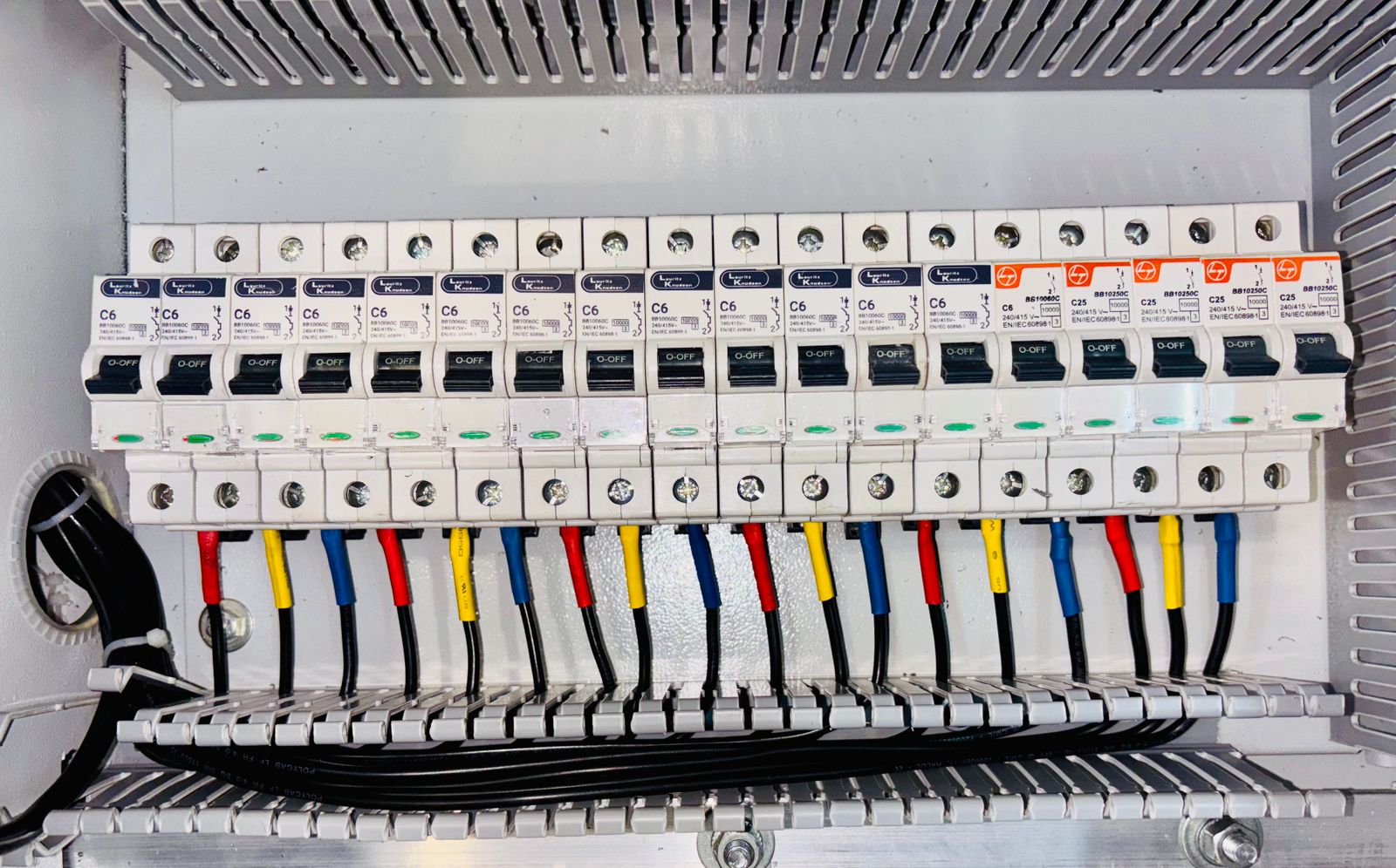 Clean, code-compliant electrical panel installed by a master electrician