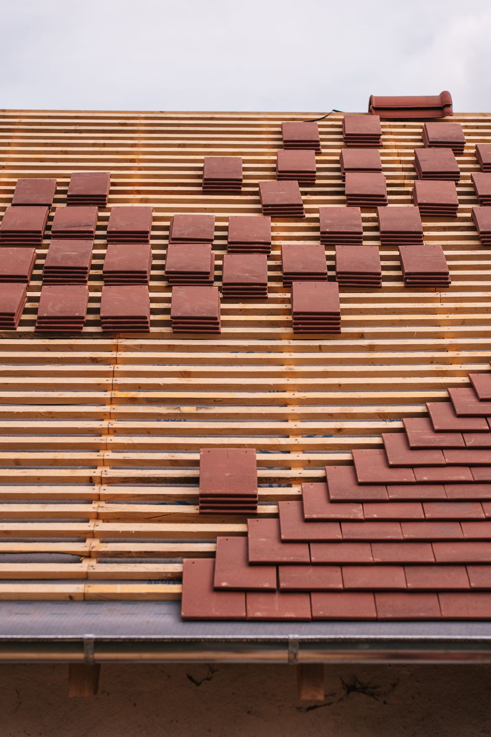 Architectural shingles installed on a roof